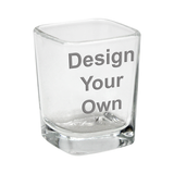 Square Shot Glass - Custom Etched, 2oz. (2 Pack)